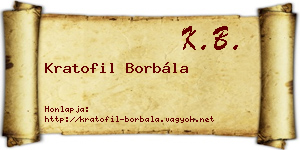 Kratofil Borbála névjegykártya