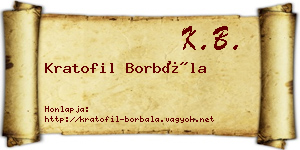 Kratofil Borbála névjegykártya