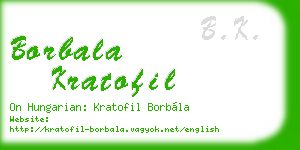 borbala kratofil business card