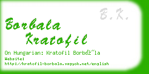 borbala kratofil business card